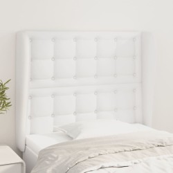 vidaXL Kopfteil mit Ohren Weiß 83x23x118/128 cm Kunstleder