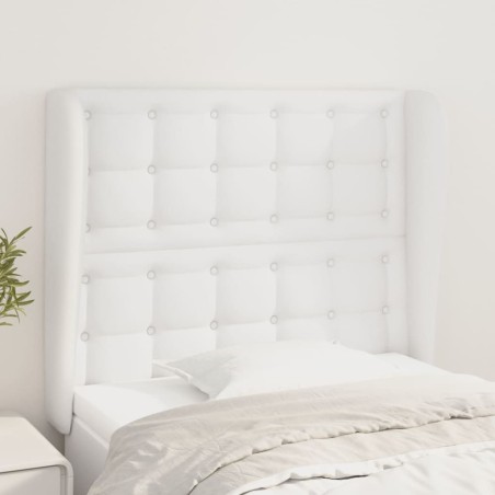 vidaXL Kopfteil mit Ohren Weiß 83x23x118/128 cm Kunstleder