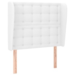 vidaXL Kopfteil mit Ohren Weiß 83x23x118/128 cm Kunstleder
