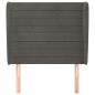 vidaXL Kopfteil mit Ohren Dunkelgrau 83x23x118/128 cm Samt vidaXL Kopfteil mit Ohren Dunkelgrau 83x23x118/128 cm Samt