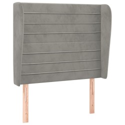 vidaXL Kopfteil mit Ohren Hellgrau 103x23x118/128 cm Samt