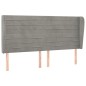 vidaXL Kopfteil mit Ohren Hellgrau 163x23x118/128 cm Samt