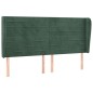 vidaXL Kopfteil mit Ohren Dunkelgrün 203x23x118/128 cm Samt