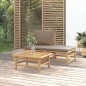 3-tlg. Garten-Lounge-Set mit Taupe Kissen Bambus 3-tlg. Garten-Lounge-Set mit Taupe Kissen Bambus