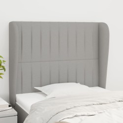 vidaXL Kopfteil mit Ohren Hellgrau 103x23x118/128 cm Stoff