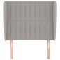 vidaXL Kopfteil mit Ohren Hellgrau 103x23x118/128 cm Stoff