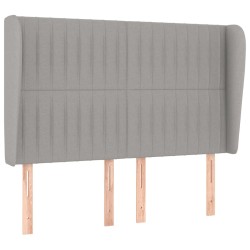 vidaXL Kopfteil mit Ohren Hellgrau 147x23x118/128 cm Stoff