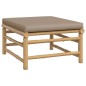 3-tlg. Garten-Lounge-Set mit Taupe Kissen Bambus 3-tlg. Garten-Lounge-Set mit Taupe Kissen Bambus