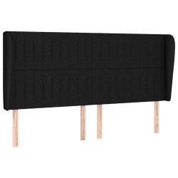 vidaXL Kopfteil mit Ohren Schwarz 163x23x118/128 cm Stoff