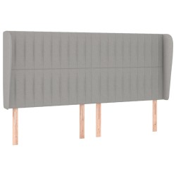 vidaXL Kopfteil mit Ohren Hellgrau 203x23x118/128 cm Stoff