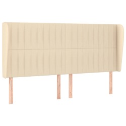 vidaXL Kopfteil mit Ohren Creme 203x23x118/128 cm Stoff