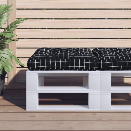 Palettenkissen Schwarz Karomuster 60x61,5x10 cm Oxford-Gewebe