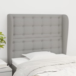 vidaXL Kopfteil mit Ohren Hellgrau 83x23x118/128 cm Stoff