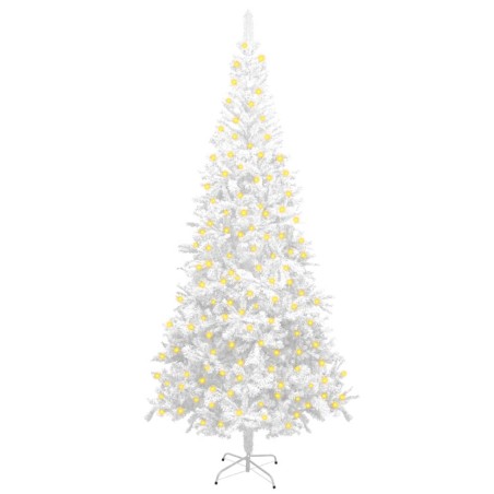 vidaXL Künstlicher Weihnachtsbaum mit Beleuchtung Größe L 240 cm Weiß