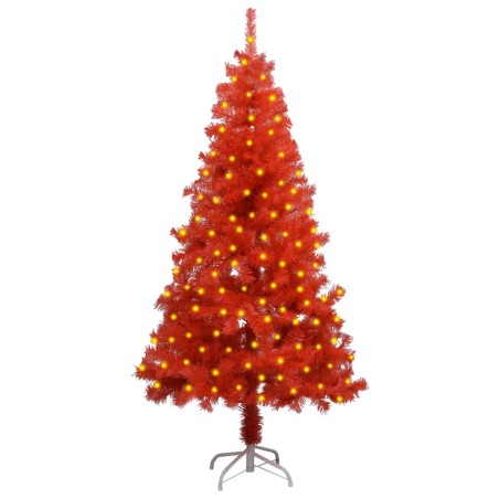 vidaXL Künstlicher Weihnachtsbaum mit Beleuchtung & Ständer Rot 150 cm
