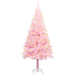 vidaXL Künstlicher Weihnachtsbaum mit Beleuchtung & Ständer Rosa 150cm