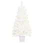 vidaXL Künstlicher Weihnachtsbaum mit Beleuchtung Weiß 90 cm vidaXL Künstlicher Weihnachtsbaum mit Beleuchtung Weiß 90 cm