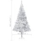 vidaXL Künstlicher Weihnachtsbaum Beleuchtung & Ständer Silber 180 cm vidaXL Künstlicher Weihnachtsbaum Beleuchtung & Ständer Silber 180 cm