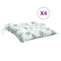 Stuhlkissen 4 Stk. Blattmuster 50x50x7 cm Oxford-Gewebe Stuhlkissen 4 Stk. Blattmuster 50x50x7 cm Oxford-Gewebe