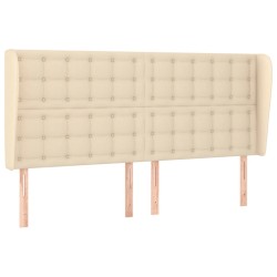 vidaXL Kopfteil mit Ohren Creme 203x23x118/128 cm Stoff