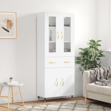 Highboard Weiß 69,5x34x180 cm Holzwerkstoff