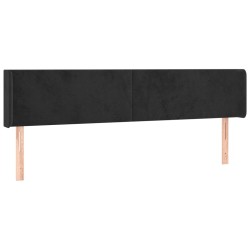 vidaXL Kopfteil mit Ohren Schwarz 163x16x78/88 cm Samt