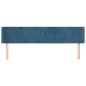 vidaXL Kopfteil mit Ohren Dunkelblau 183x16x78/88 cm Samt vidaXL Kopfteil mit Ohren Dunkelblau 183x16x78/88 cm Samt