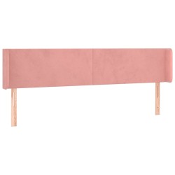 vidaXL Kopfteil mit Ohren Rosa 203x16x78/88 cm Samt