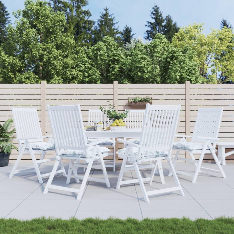 Stuhlkissen 6 Stk. Blattmuster 50x50x7 cm Oxford-Gewebe Stuhlkissen 6 Stk. Blattmuster 50x50x7 cm Oxford-Gewebe
