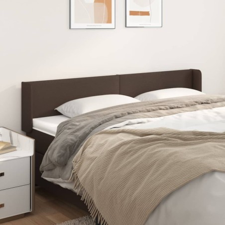 vidaXL Kopfteil mit Ohren Braun 203x16x78/88 cm Kunstleder