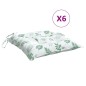 Stuhlkissen 6 Stk. Blattmuster 50x50x7 cm Oxford-Gewebe Stuhlkissen 6 Stk. Blattmuster 50x50x7 cm Oxford-Gewebe