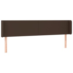 vidaXL Kopfteil mit Ohren Braun 203x16x78/88 cm Kunstleder
