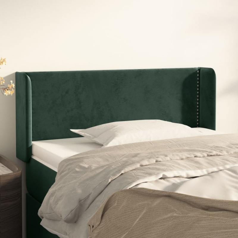 vidaXL Kopfteil mit Ohren Dunkelgrün 83x16x78/88 cm Samt vidaXL Kopfteil mit Ohren Dunkelgrün 83x16x78/88 cm Samt