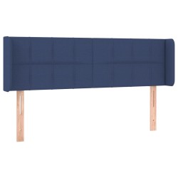 vidaXL Kopfteil mit Ohren Blau 147x16x78/88 cm Stoff