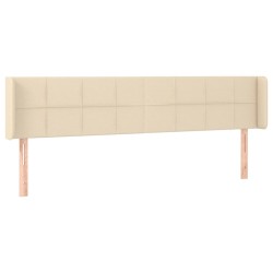 vidaXL Kopfteil mit Ohren Creme 163x16x78/88 cm Stoff