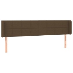 vidaXL Kopfteil mit Ohren Dunkelbraun 203x16x78/88 cm Stoff