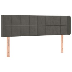 vidaXL Kopfteil mit Ohren Dunkelgrau 147x16x78/88 cm Samt