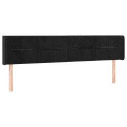 vidaXL Kopfteil mit Ohren Schwarz 203x16x78/88 cm Samt
