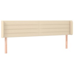 vidaXL Kopfteil mit Ohren Creme 163x16x78/88 cm Stoff