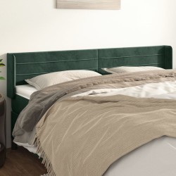 vidaXL Kopfteil mit Ohren Dunkelgrün 163x16x78/88 cm Samt