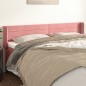 vidaXL Kopfteil mit Ohren Rosa 183x16x78/88 cm Samt