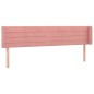 vidaXL Kopfteil mit Ohren Rosa 183x16x78/88 cm Samt