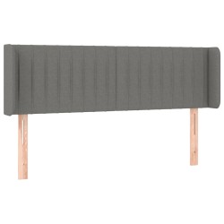 vidaXL Kopfteil mit Ohren Dunkelgrau 147x16x78/88 cm Stoff