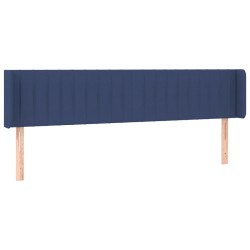 vidaXL Kopfteil mit Ohren Blau 163x16x78/88 cm Stoff