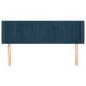 vidaXL Kopfteil mit Ohren Dunkelblau 147x16x78/88 cm Samt
