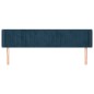 vidaXL Kopfteil mit Ohren Dunkelblau 183x16x78/88 cm Samt