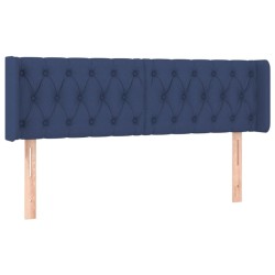 vidaXL Kopfteil mit Ohren Blau 163x16x78/88 cm Stoff