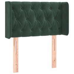 vidaXL Kopfteil mit Ohren Dunkelgrün 83x16x78/88 cm Samt