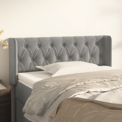 vidaXL Kopfteil mit Ohren Hellgrau 93x16x78/88 cm Samt