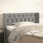 vidaXL Kopfteil mit Ohren Hellgrau 93x16x78/88 cm Samt